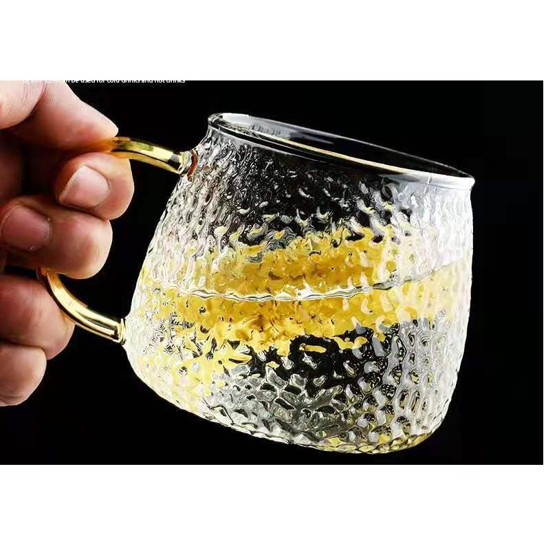 Ly cốc thủy tinh sần size 400ml mẫu tròn